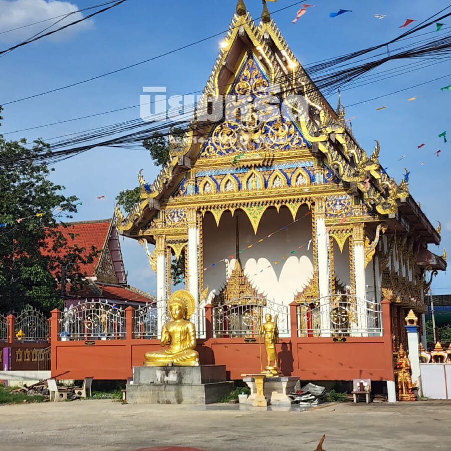 พวงหรีดวัดรวกบางสีทอง