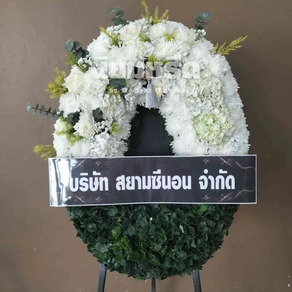 พวงหรีดวัดเสาธงกลาง ตำบลบางเสาธง
